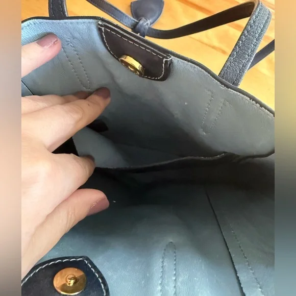 Ralph Lauren Purple Label Mini Modern Tote in Navy calfskin leather - Picture 10 of 13